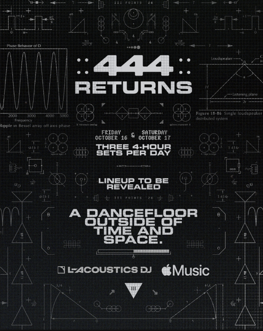III Points Festival Announces the Return of ::444:: stage With Apple Music and L-Acoustics for October 16-17, 2026 in Miami